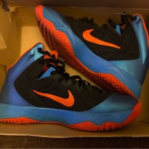 Nike Zoom HyperQuickness OKC Thunder Blue Orange Basketball Shoes Mens Size 8.5